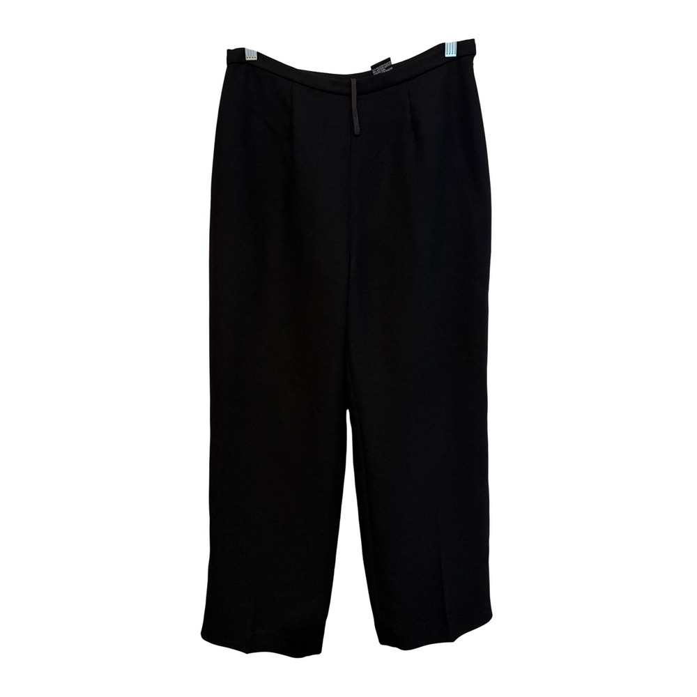 Kasper ASL Petite Black Straight Leg Dress Pants High Rise Side Zip Size 12P Vin